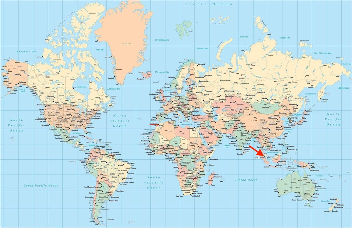 Ville de Kuala Lumpur (KL) sur la carte du monde
