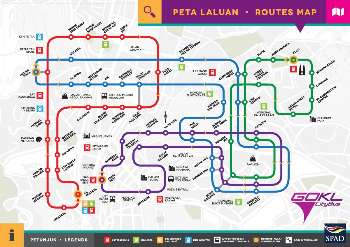 Plan des stations bus de Kuala Lumpur (KL)