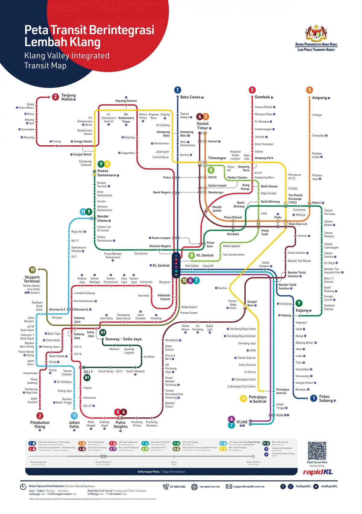 Plan du chemin de fer de Kuala Lumpur (KL)