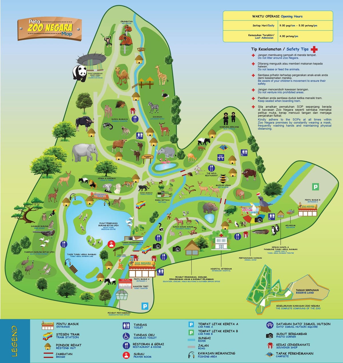 Plan du parc zoologique de Kuala Lumpur (KL)